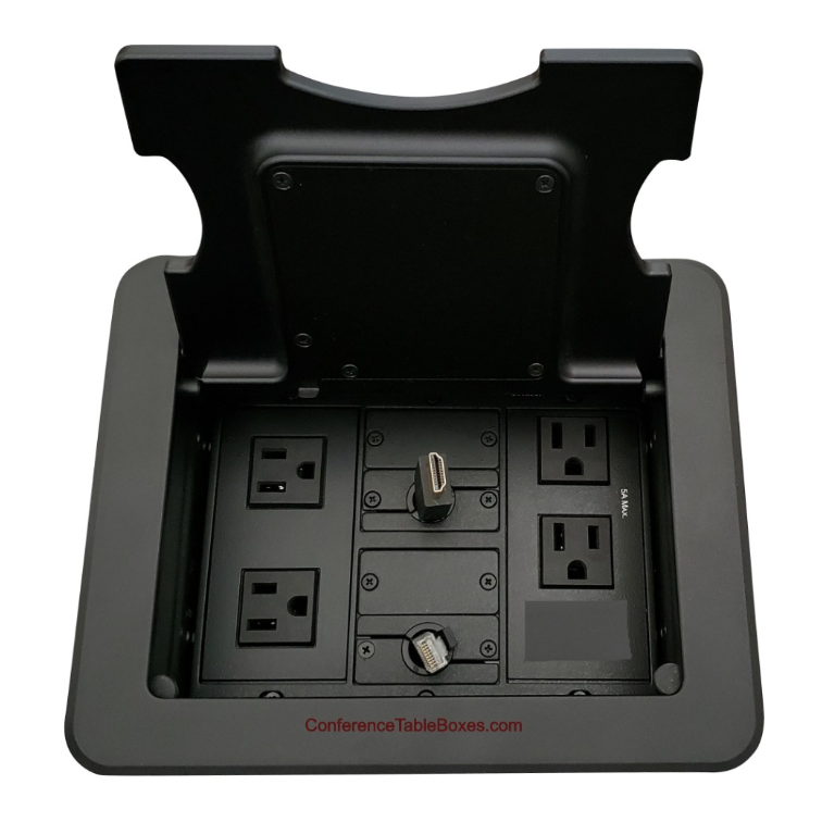 Cable Well Wireless Charging 4 Power, Retractable HDMI & Cat6, Black