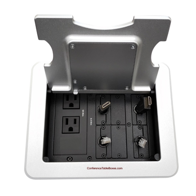 Cable Well Wireless Charging 2 Power, 2 Retractable HDMI/Cat6 Silver