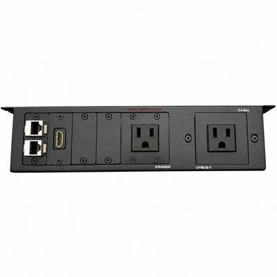 Under Table Box 2 Power, 2 Data, 2 HDMI, Black