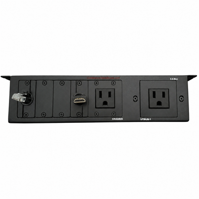 Under Table Box 2 Power, Retractable HDMI and Cat6