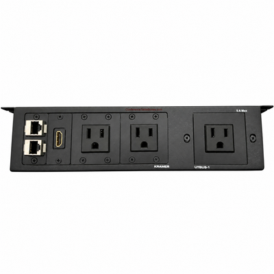 Under Table Edge Mount, 3 Power, 2 Data, 1 HDMI, Black