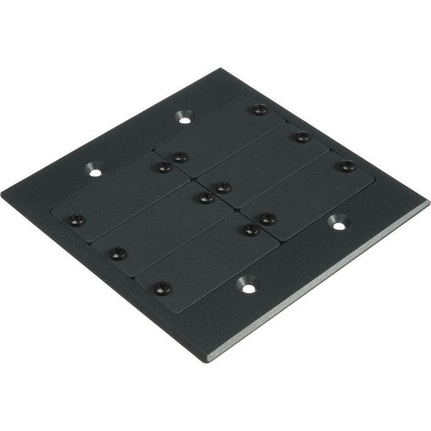 Kramer FRAME-2G/US(B) Dual Gang Wall Plate, Black, Holds 6 Insert Plates
