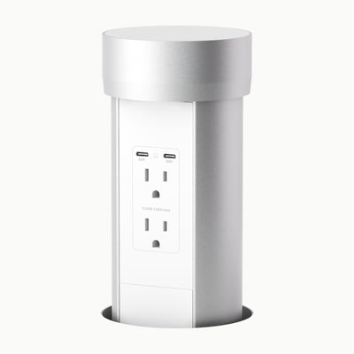 Point Pod Connect Silver, Motorized Pop Up Power and Charging 65W USB-C