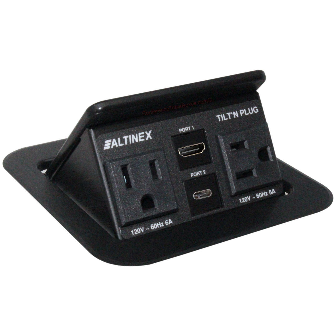 Table Boxes Pop Up Conference Table Box with 2 Power, 1 HDMI, 1 USB-C, Black ...