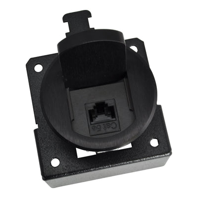 FSR T3-AC2-CAT5-BLK Round Cable Well Conference Table Box, 1 Data, Black