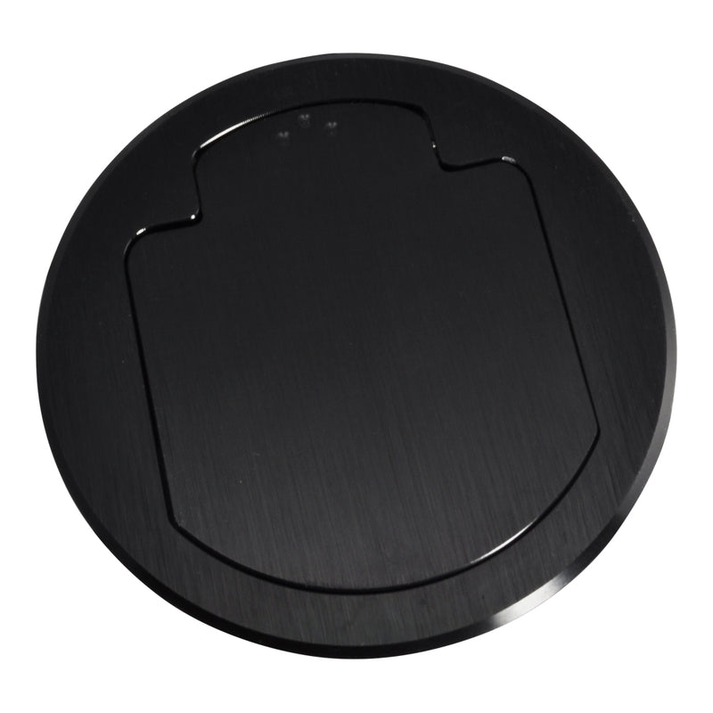 Table Box Round Round Cable Well Conference Table Box 2 Power, 2 Cat6, Black ...