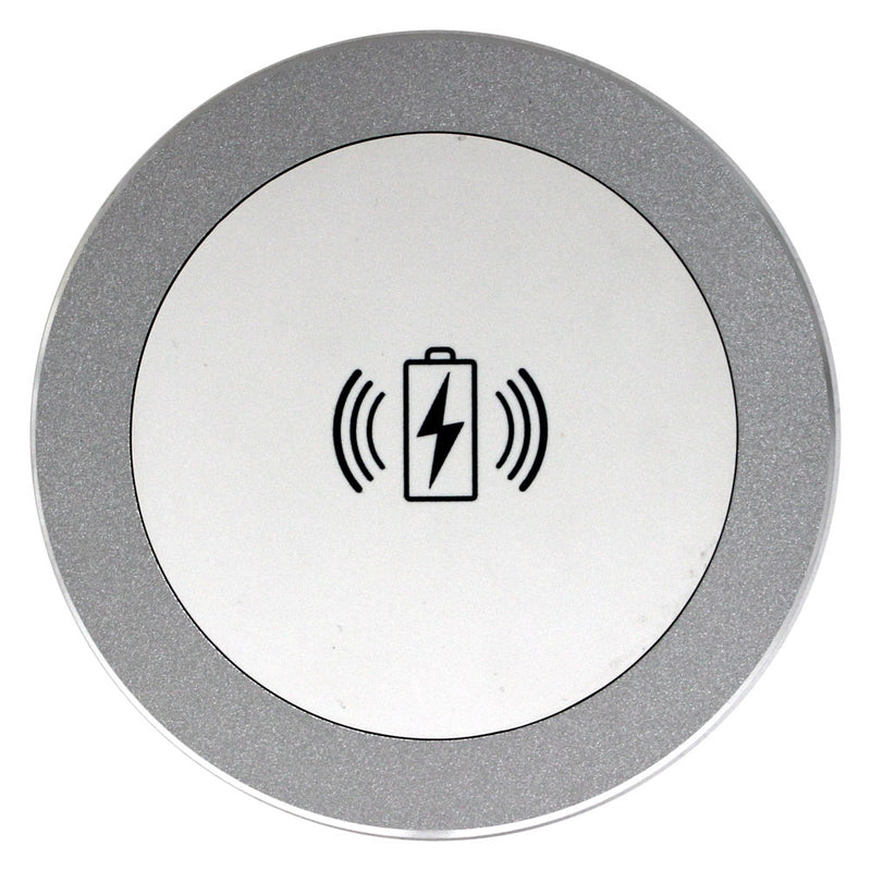 Round Table Coaster Wireless QI Charging, With Charger, White