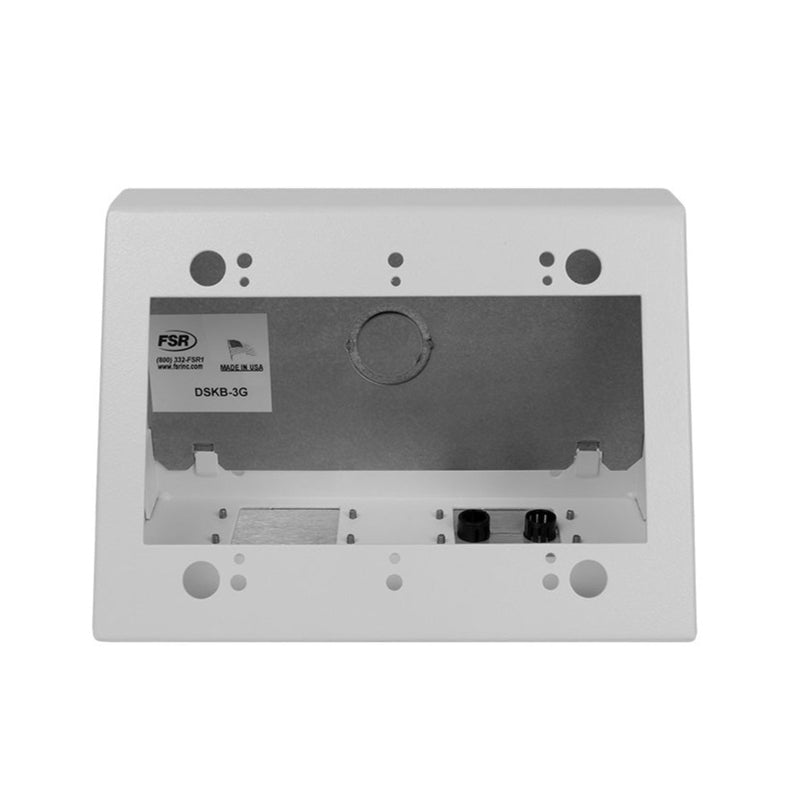 FSR DSKB-3G-WHT Table Surface Mount Box, 3 Gang, White