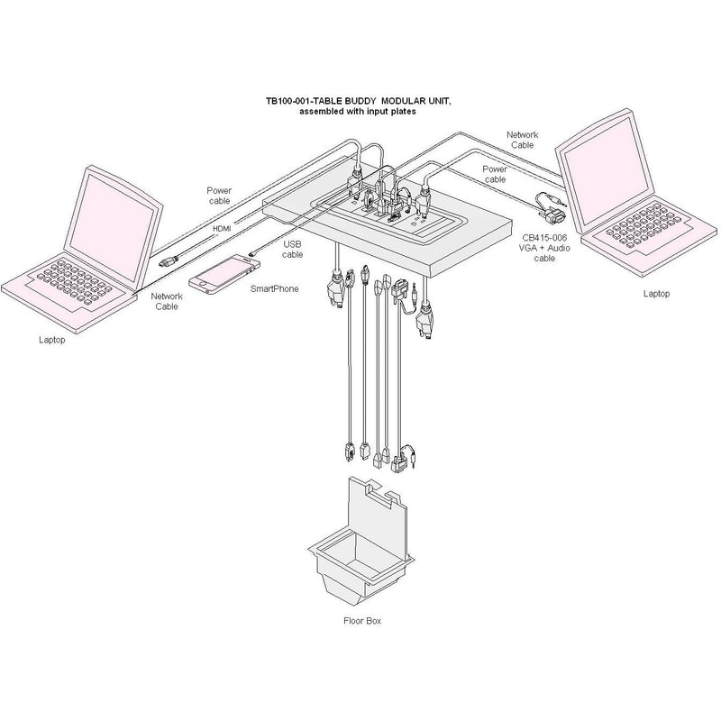 TB100-002 Altinex Table Buddy Modular Frame - Silver