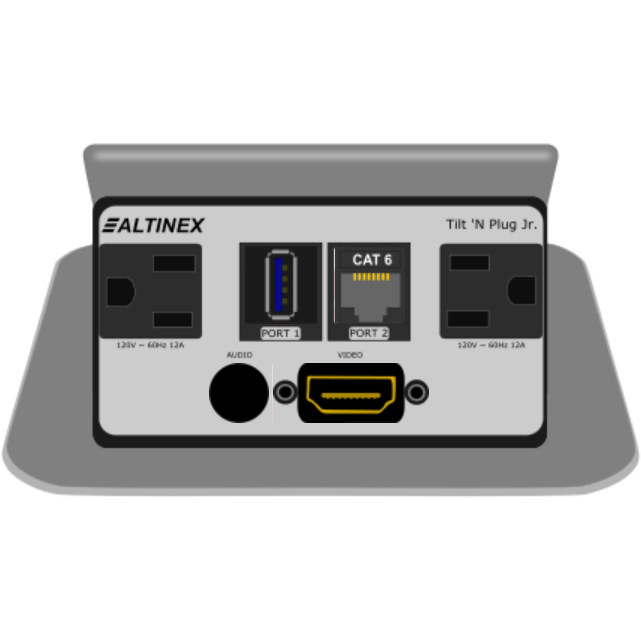 Altinex TNP328CS Pop Up Table Box, Power, Data, USB, HDMI - Silver