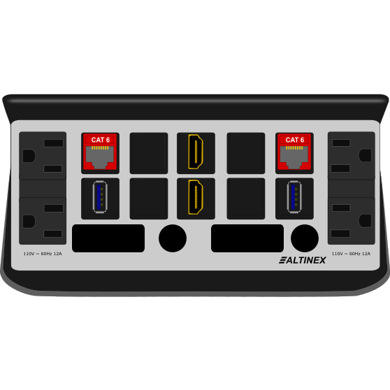 Altinex TNP602C1 Pop Up AV Box, 4 Power, 2 Data, 2 USB, 2 HDMI - Black ...