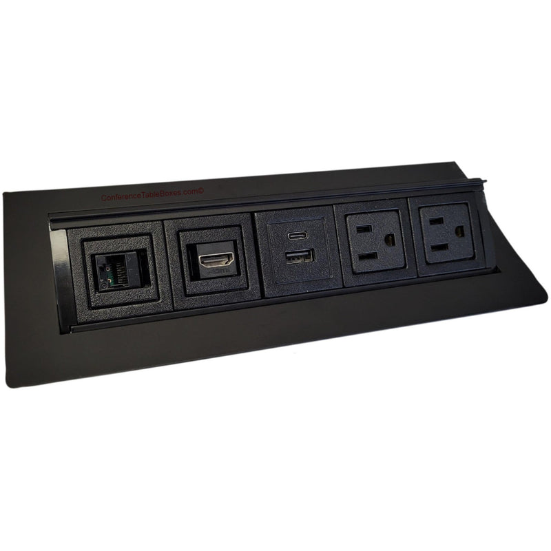 Byrne MhoB 2 Power, 1 HDMI, 1 Cat6, Charging USB-A and C Ports, Black