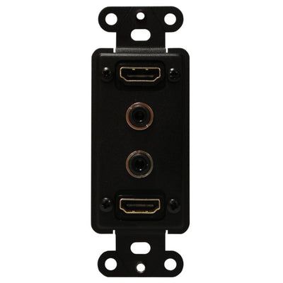 CNK-IP-214 3 HDMI, 2 Audio Plate for Cable Nook Table Box, Black