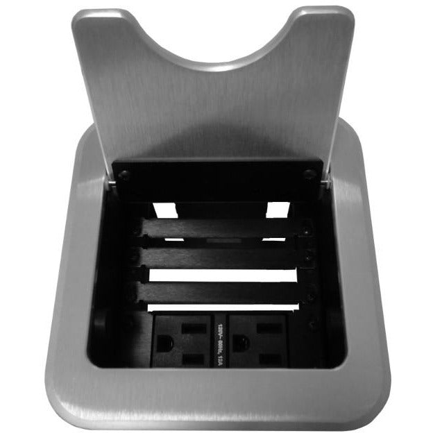 Altinex CNK241S Cable Nook Jr Table Box 2 AC, Cable End Holders Silver