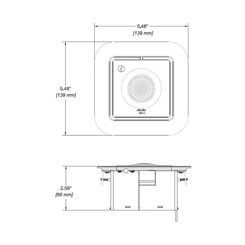 Cable Well Table Box Holder for Cisco Telepresence Table Microphone 20