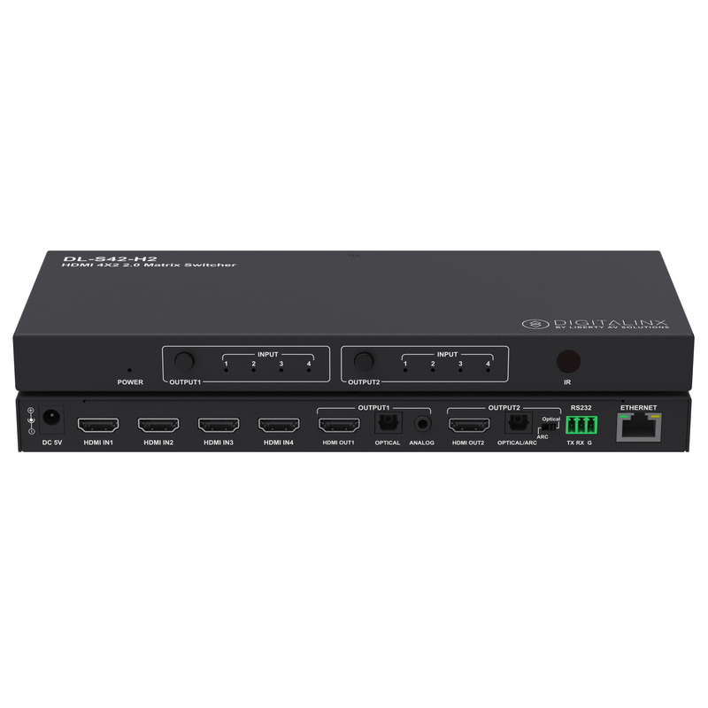 Liberty DL-S42-H2 HDMI Auto Switcher Front and Back View