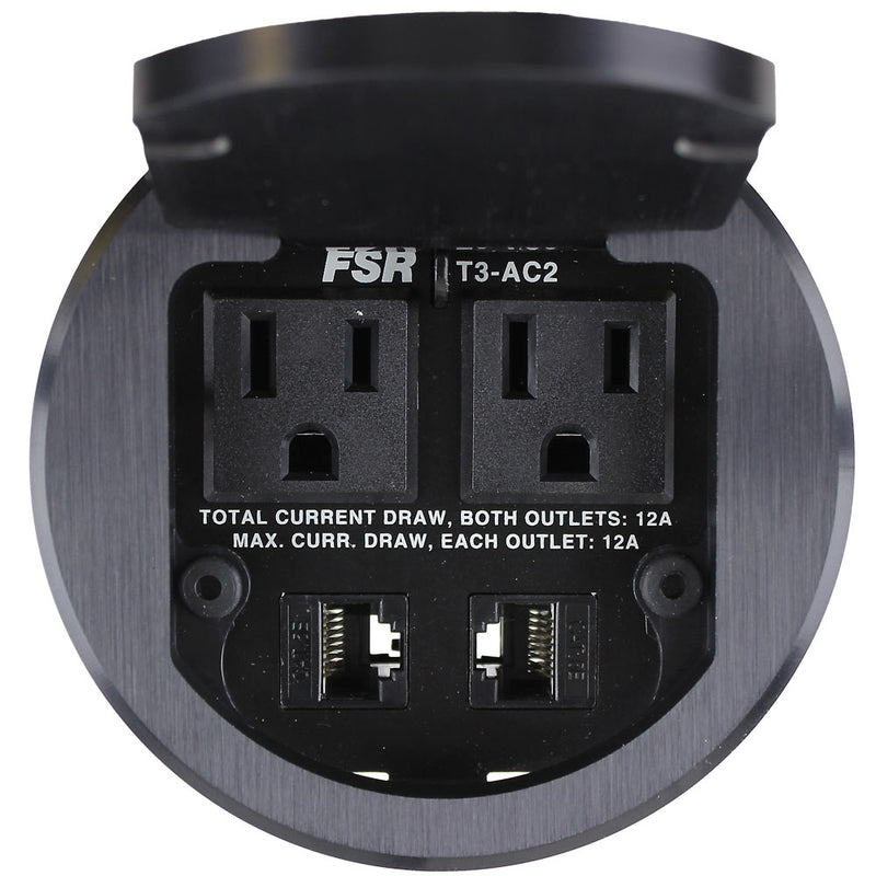 FSR T2-AC2-BLK Table Box, 2 Power, 2 Data