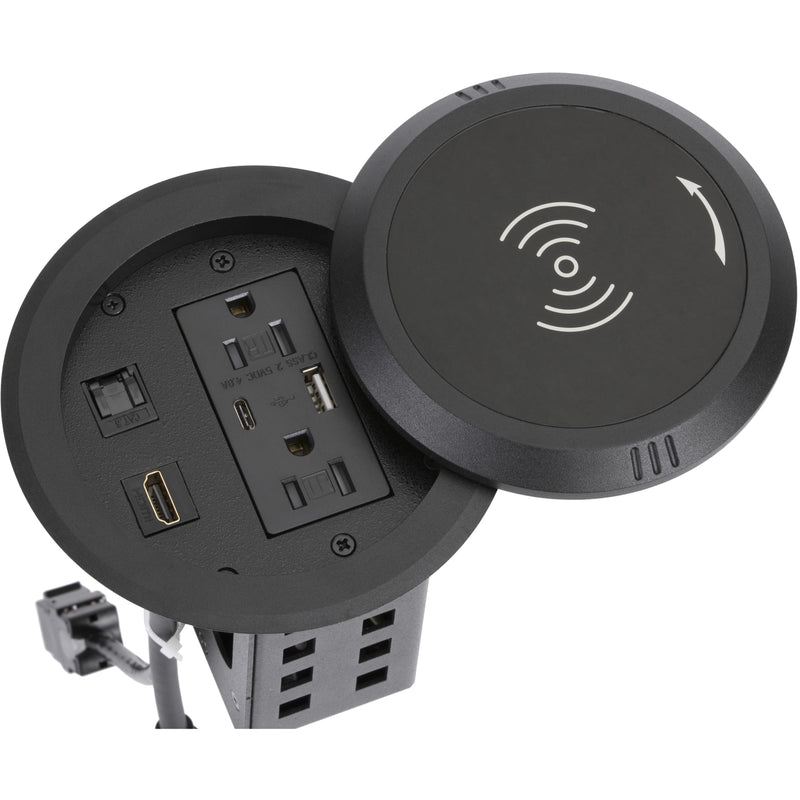 Lew Electric HCW-QI Round Table Box with Wireless Charging