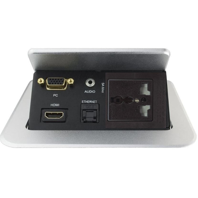 Kramer TBUS-201US Pop Up Table Box with Power, Cat6, VGA, HDMI, Silver ...