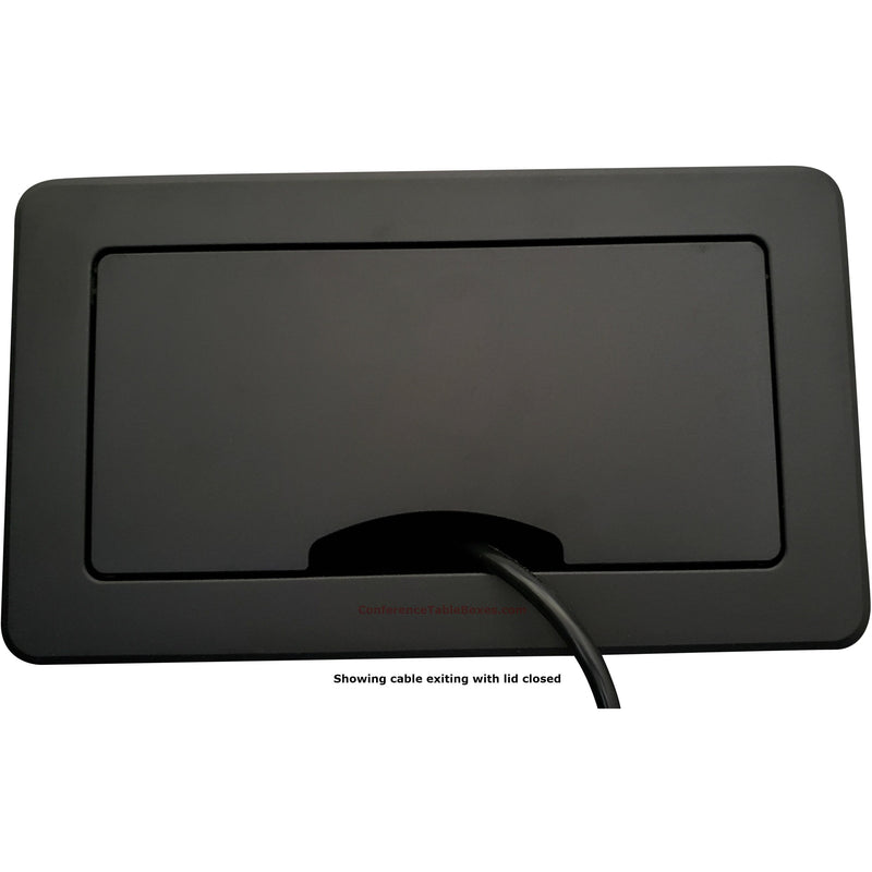 Conference Table Cable Cubby, 2 Power, 2 HDMI, 2 Data Ports, Black ...
