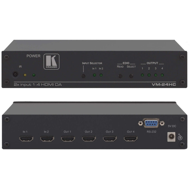 Kramer VM-24HC 2X1:4 Compact HDMI Switchable Distribution Amplifier ...