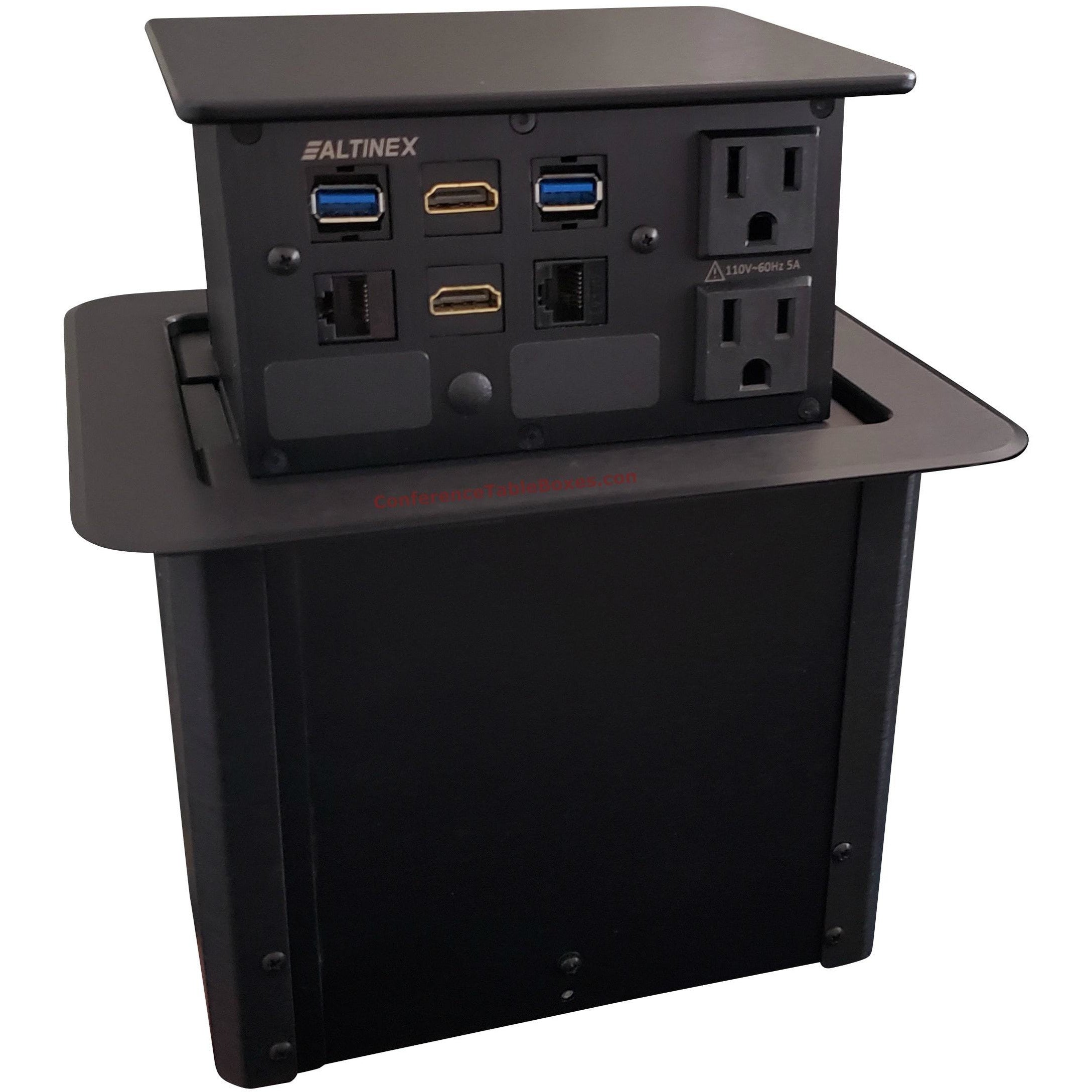Dual Sided Pop Up Box, Each Side 2 Power, 2 Cat6, 2 HDMI, 2 USB