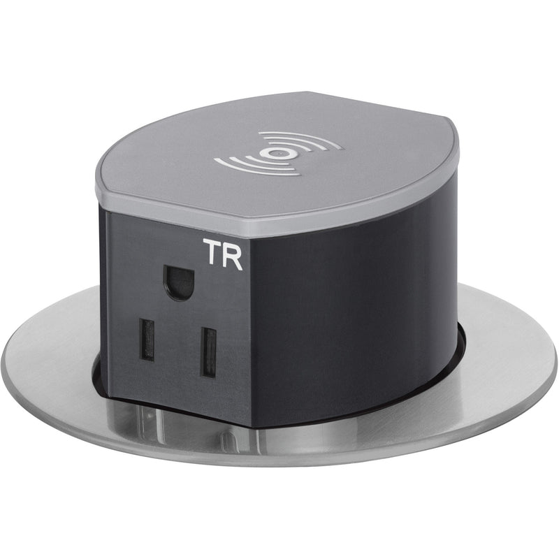 Hubbell RCT600ALU Pop Up 15A Power, USB-A/C Wireless Charging Aluminum