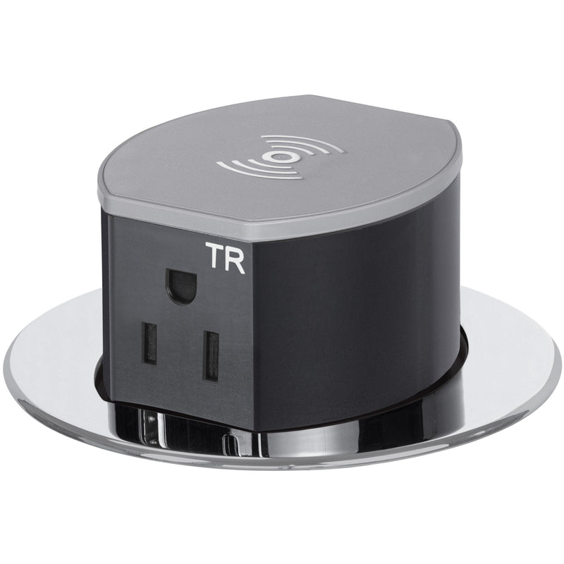 Hubbell RCT600CH Pop Up 15A Power, USB-A/C Wireless Charging, Chrome