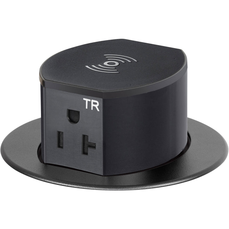 Hubbell RCT620BK Pop Up 20A Outlet, USB-A/C, Wireless Charging, Black, Top