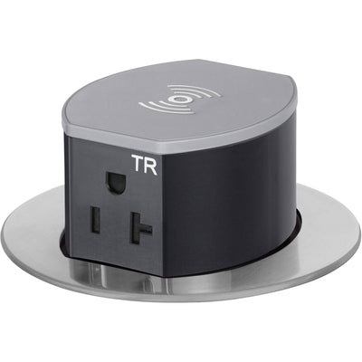 Hubbell RCT620NI Pop Up 20A Power, USB-A/C Wireless Charging Nickel, Top