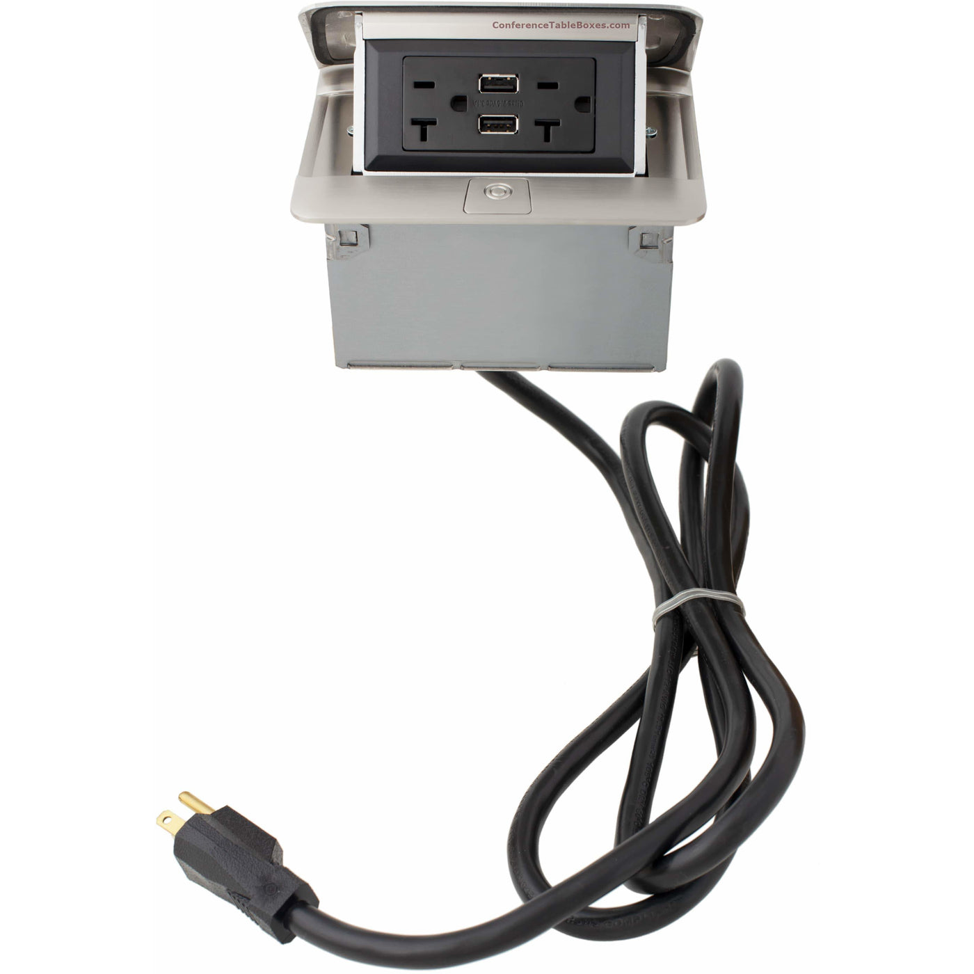 Wiremold DQFP20UST Flip Up Power Box 2 Power, 2 Charging USB