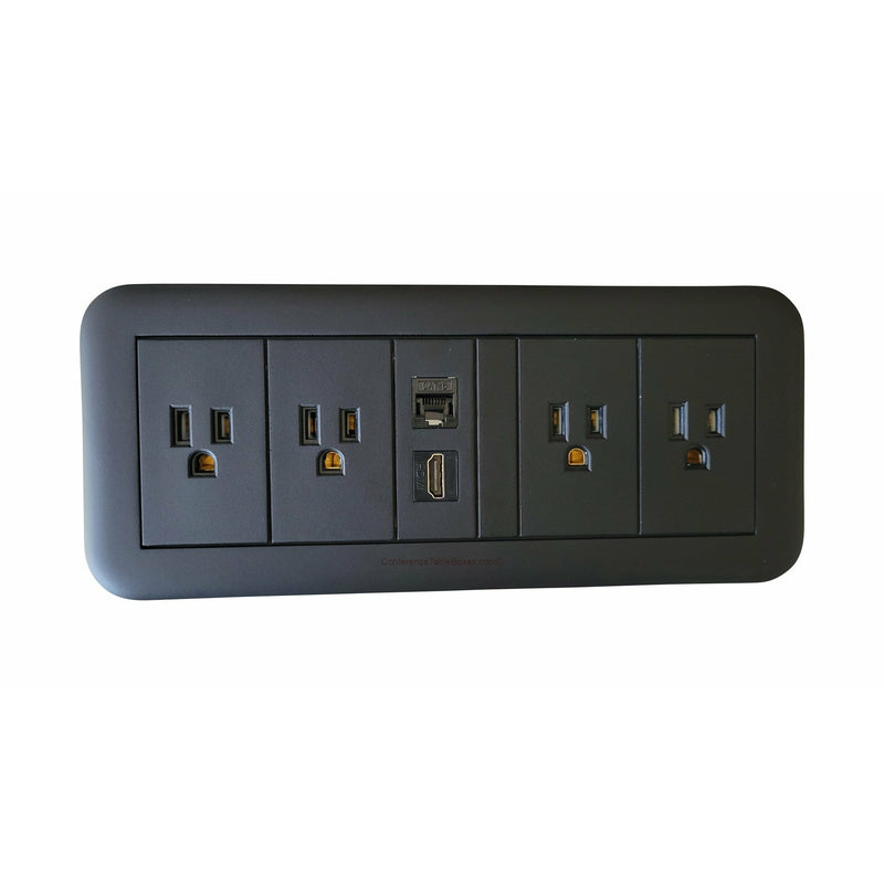 Altinex Surface Mount Table Buddy Box, 4 Power, 1 HDMI, 1 Cat6, Black