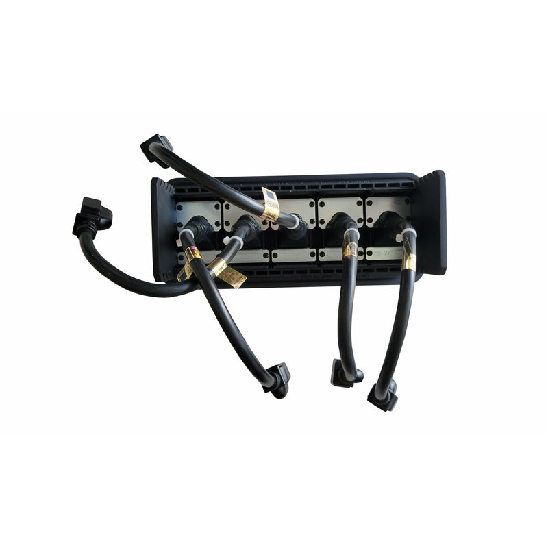 Altinex Surface Mount Table Buddy Electrical Box, 5 Power, Black, Rear