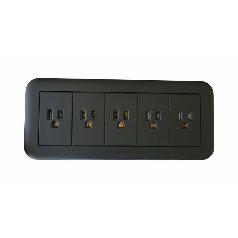 Altinex Surface Mount Table Buddy Electrical Box, 5 Power, Black