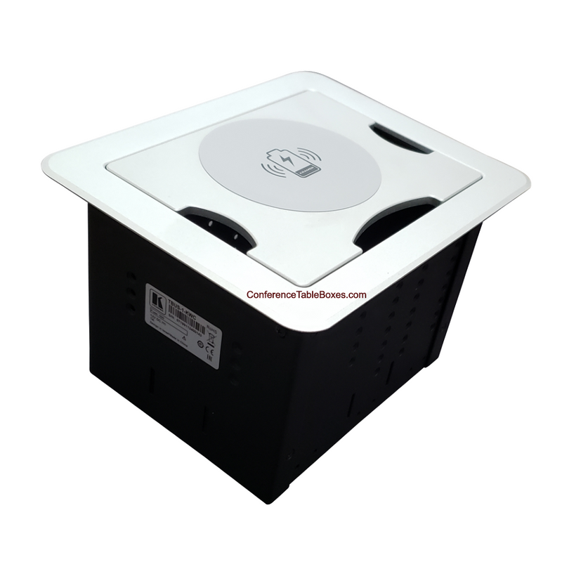 Cable Well QI Wireless Charging Lid 2 AC, 2 USB, 4 HDMI, 4 Cat6, Silver