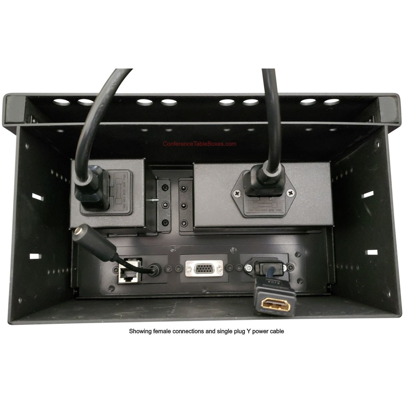 Table Box w/ 2 Power, 1 HDMI, 2 Charging USB, 1 USB, 2 Cat6, Black ...