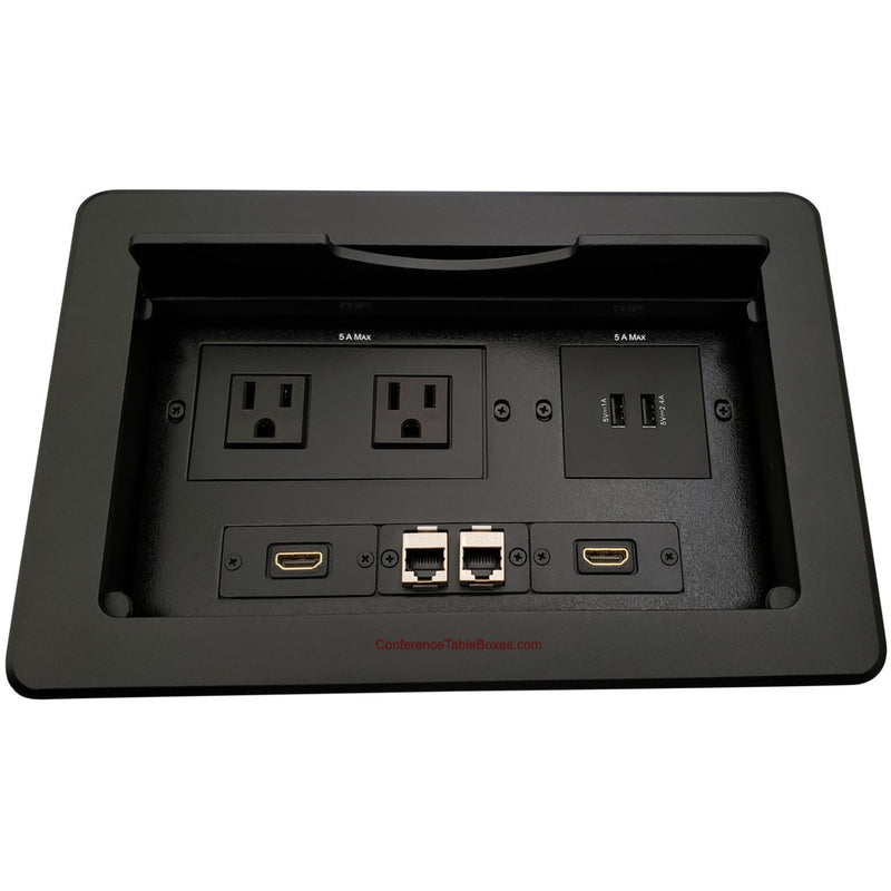 Kramer TBUS-10  Power, 2 Charging USB, 2 HDMI, 2 Cat6 - Black