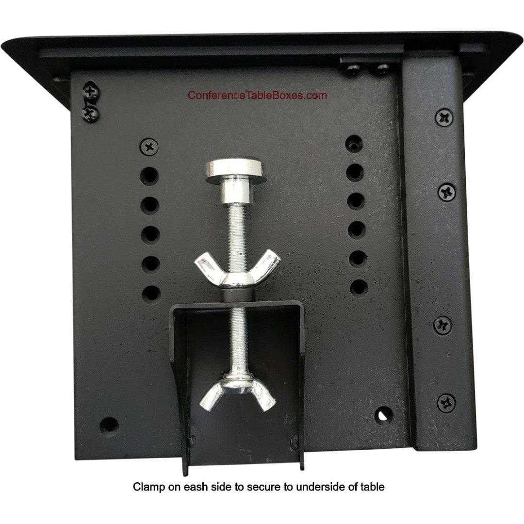 Table AV Box, 2 Power, 1 HDMI, 1 USB-C, 2 Charging USB, 2 Cat6, Black ...