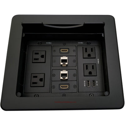 Kramer TBUS-1N 4 Power, 2 Charging USB, 2 HDMI, 2 Cat6 - Black