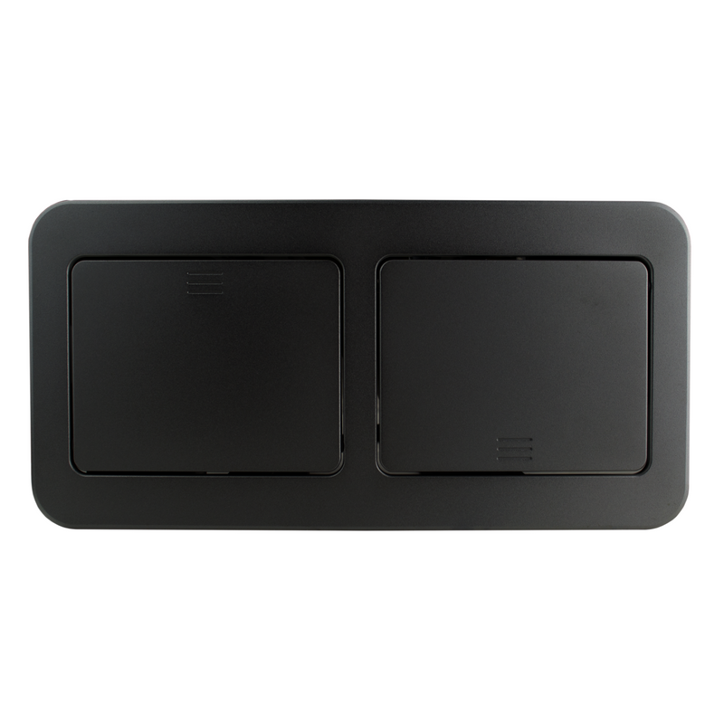 Pop Up Dual Sided AV Box, 2 Power, 2 RJ45, 2 HDMI, 2 VGA - Black
