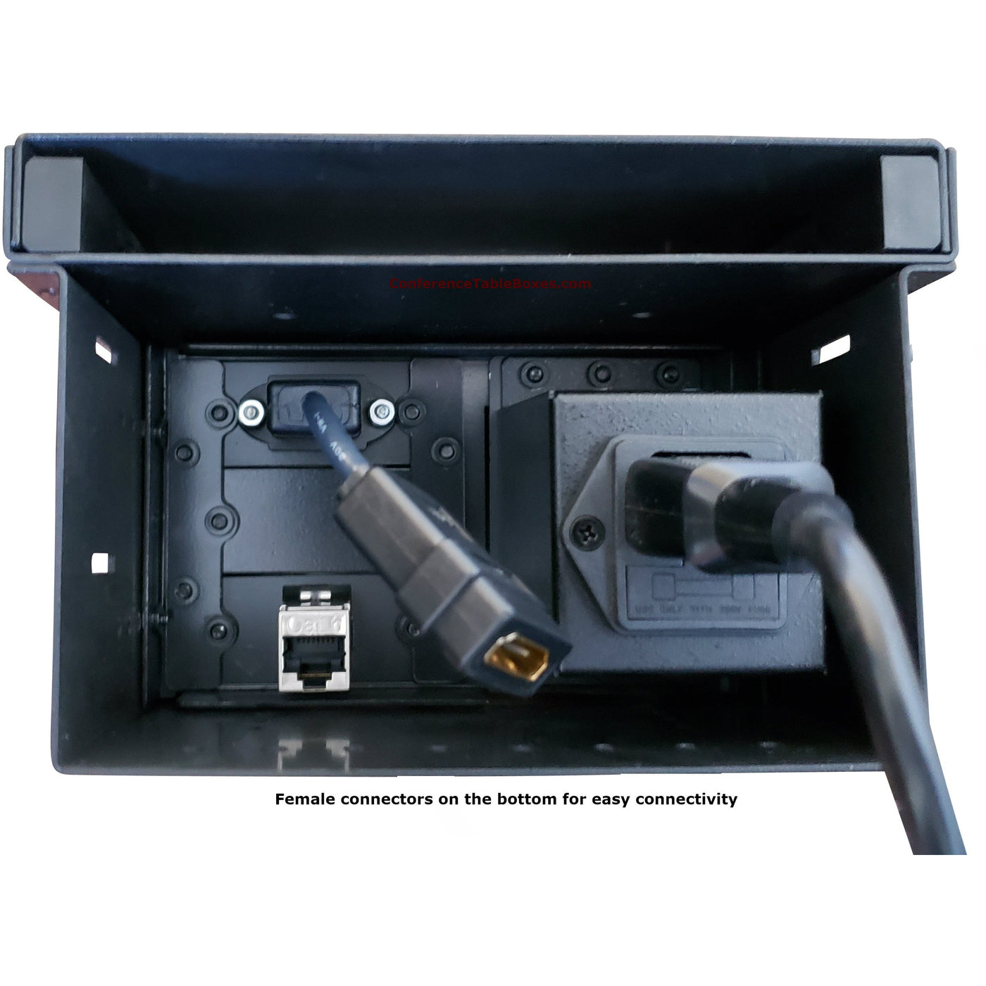 Kramer TBUS-5-S8 Cable Well Table Box, 1 Power, 1 HDMI, 1 Cat6, Silver ...