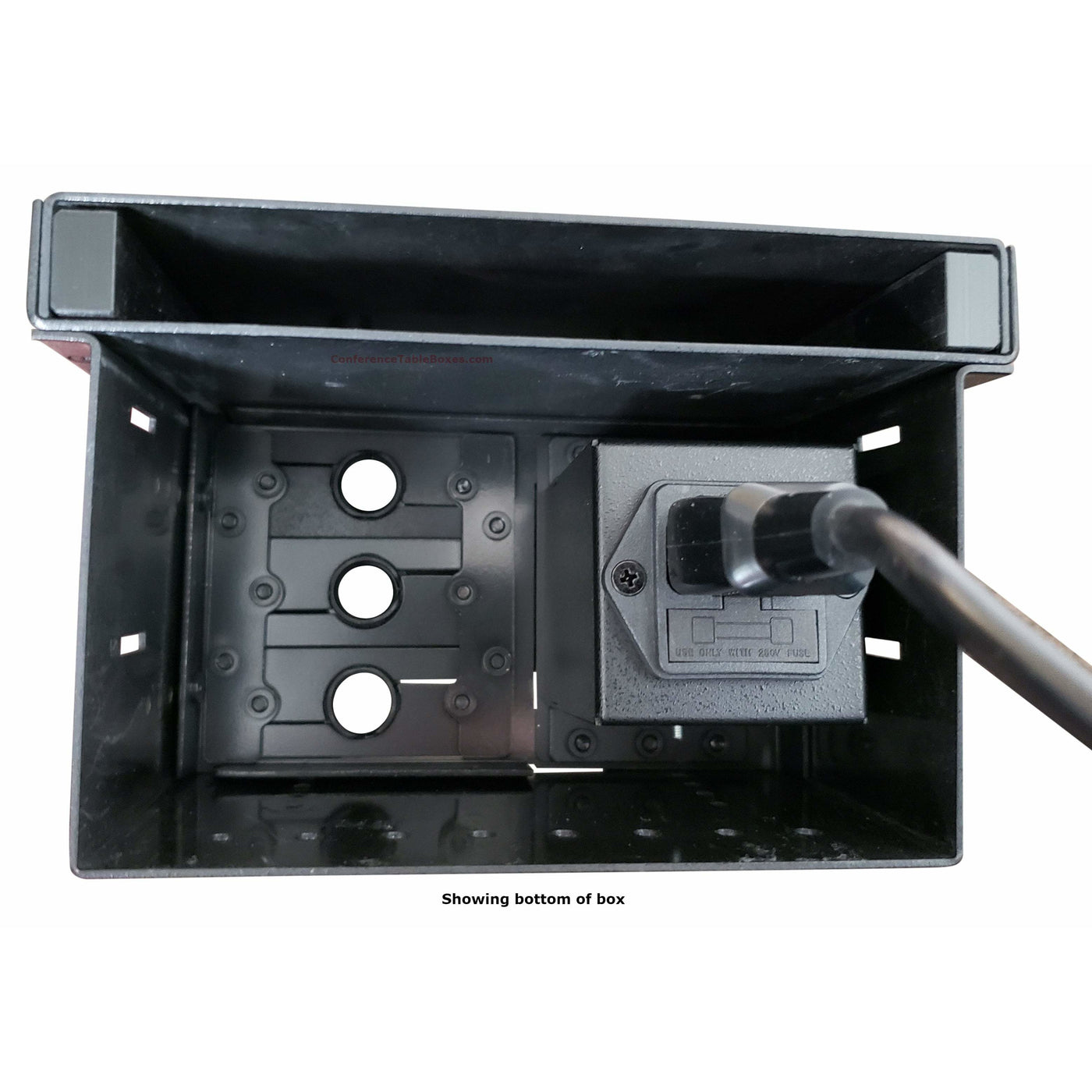 Kramer TBUS-5-B5 Cable Well Table Box, 1 Power, 3 Grommet Holes, Black ...