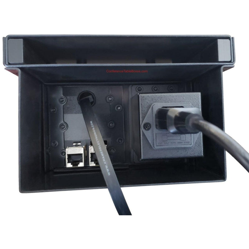 Cable Well Table Box, 1 Power, 1 Retractable HDMI, 2 Cat6 - Black ...