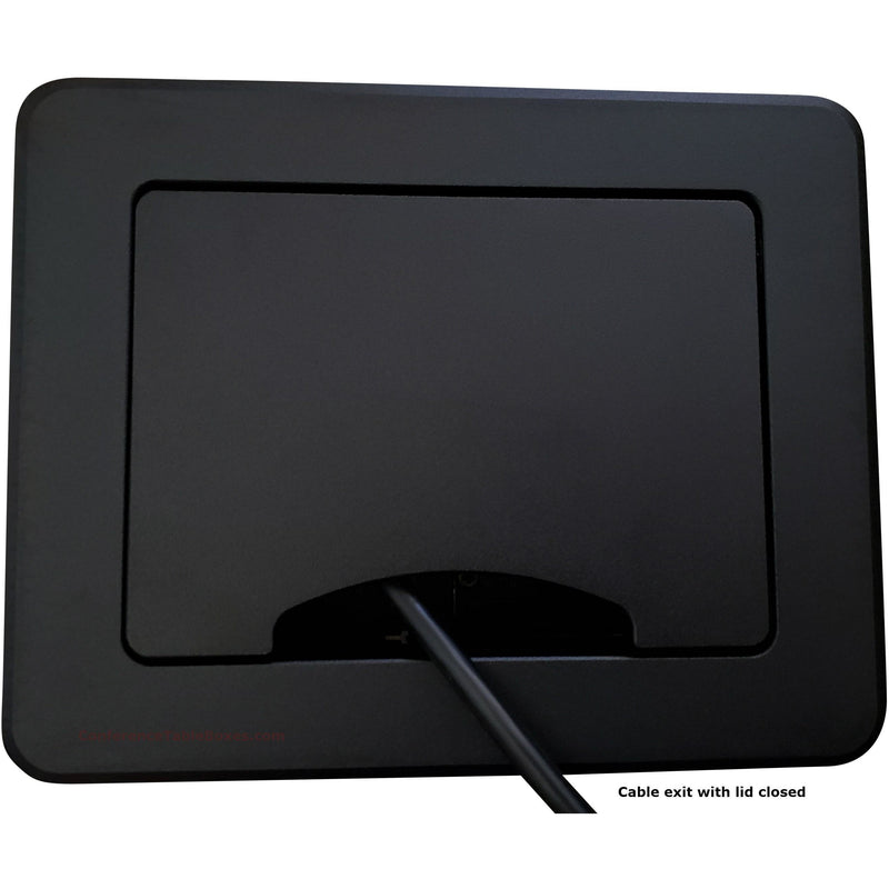 Cable Well Table Box, 1 Power, 1 Retractable HDMI, 2 Cat6 - Black ...