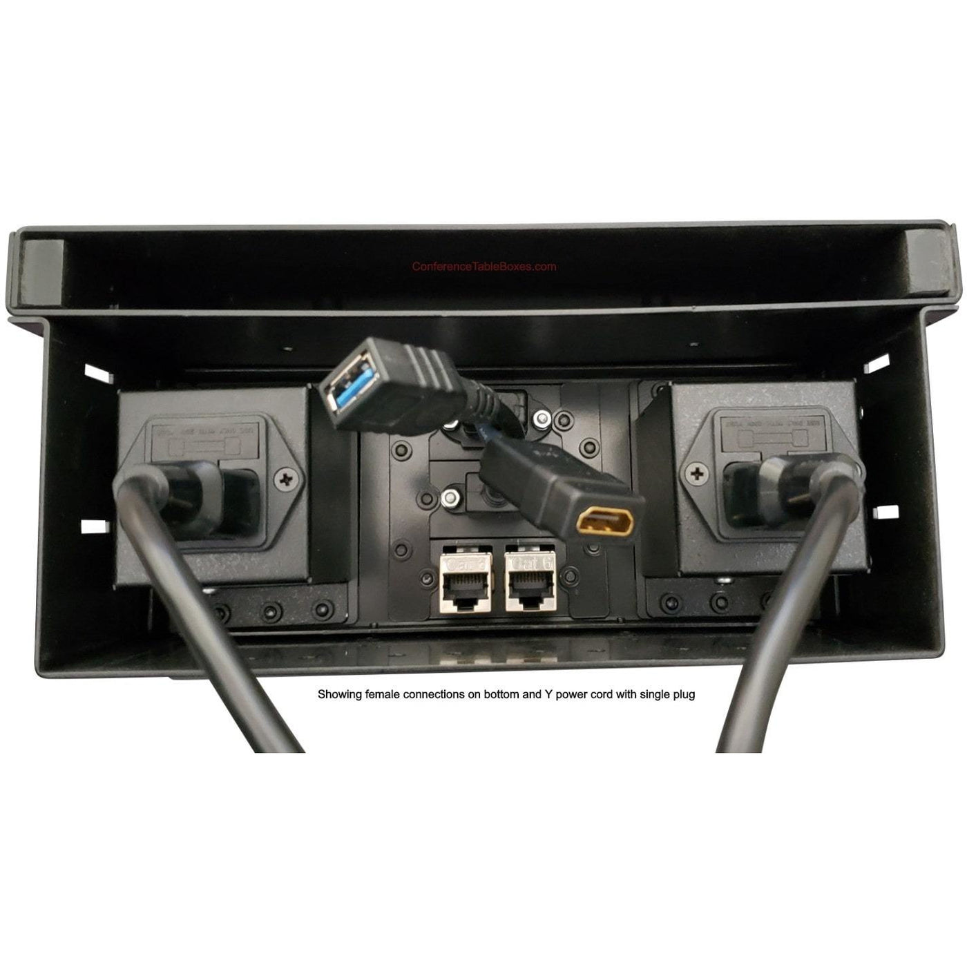 Conference Table Connectivity Box 2 Power, 1 HDMI, 1 USB, 2 Data Black ...