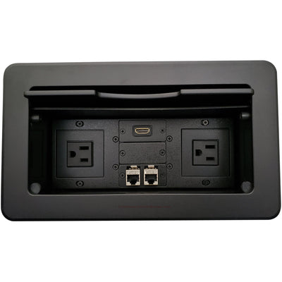 Kramer TBUS-6-B1 Conference Table Connectivity Box 2 Power, 1 HDMI, 2 Data Ports, Black