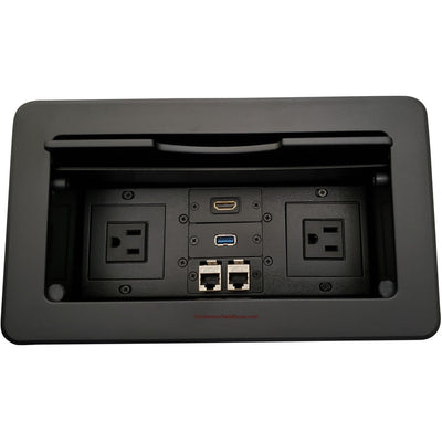 Kramer TBUS-6-B2 Conference Table Connectivity Box 2 Power, 1 HDMI, 1 USB, 2 Data Black