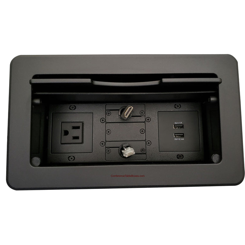 Cable Well, 1 Power, 2 Charging USB, Retracting HDMI and Data, Black ...