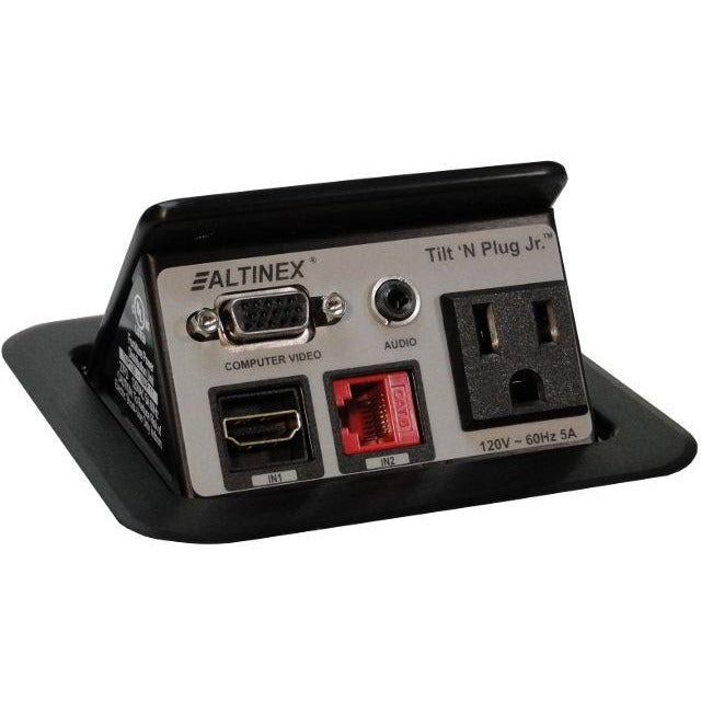 Altinex TNP128 Pop Up Cable Management Box, AC, Data, VGA, HDMI, Black