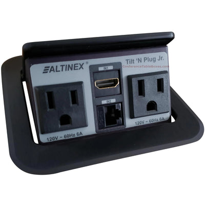 Altinex TNP150C Pop Up Table Box, 2 Power, 1 Data, 1 HDMI - Black